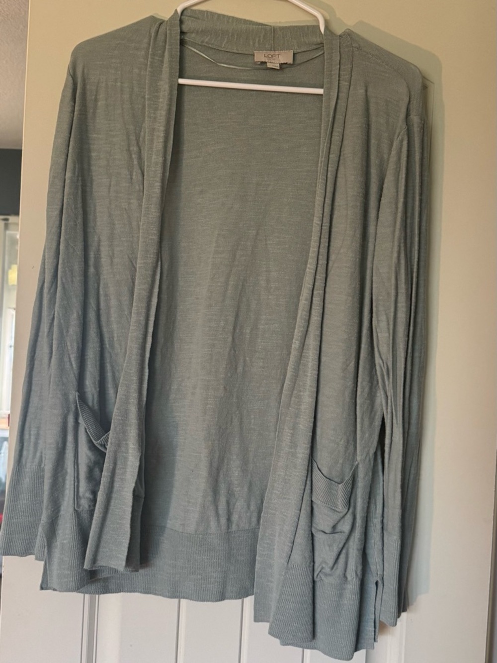 LOFT Outlet Seafoam Green Knit Cardigan